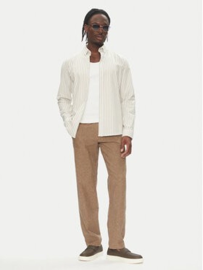 Lindbergh Koszula 30-203536B Beżowy Regular Fit