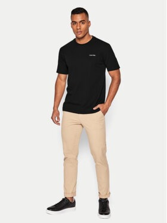 Calvin Klein T-Shirt Micro Logo Interlock K10K109894 Czarny Regular Fit