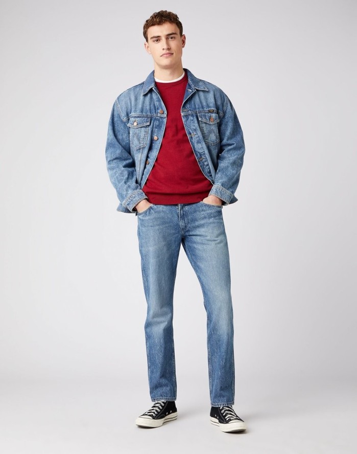 WRANGLER CREW KNIT MĘSKI SWETER KLASYCZNY BIKING RED W8A02PX2G 112141656