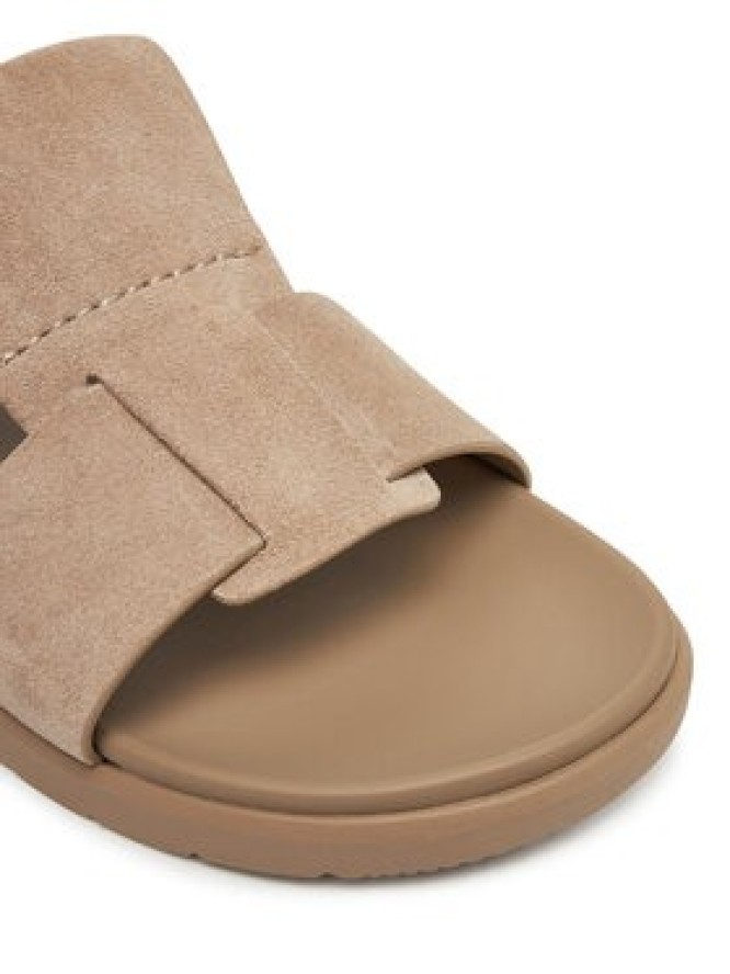 Calvin Klein Klapki Lug Sandal Double T Su HM0HM01800 Brązowy