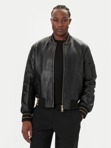 Versace Jeans Couture Kurtka skórzana 79GAVP06 CPPS3 Czarny Regular Fit