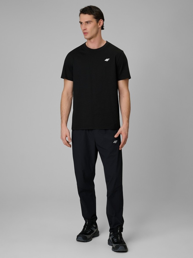4F T-shirt regular gładki męski (3-pack) - czarny XL