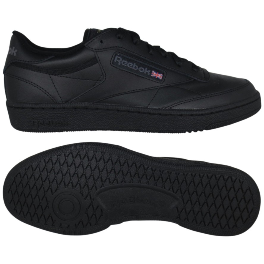 Buty Reebok Club C 85 Czarne skórzane sneakersy
