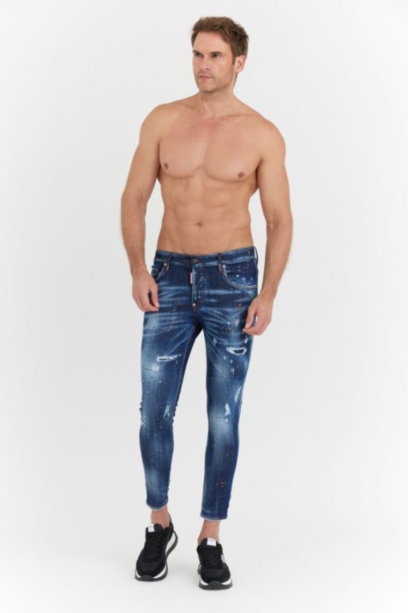 DSQUARED2 Granatowe męskie jeansy super twinkie jeans, Rozmiar 46