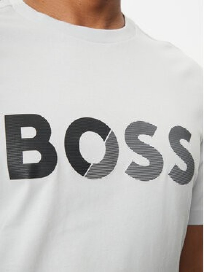BOSS T-Shirt Tape Logo 50530990 Szary Regular Fit