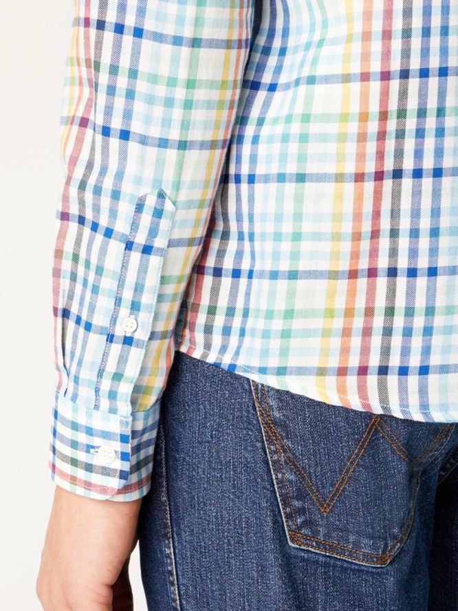 WRANGLER LS 1PKT BDOWN SHIRT MĘSKA KOSZULA WHITE W5A3OR989 112130033