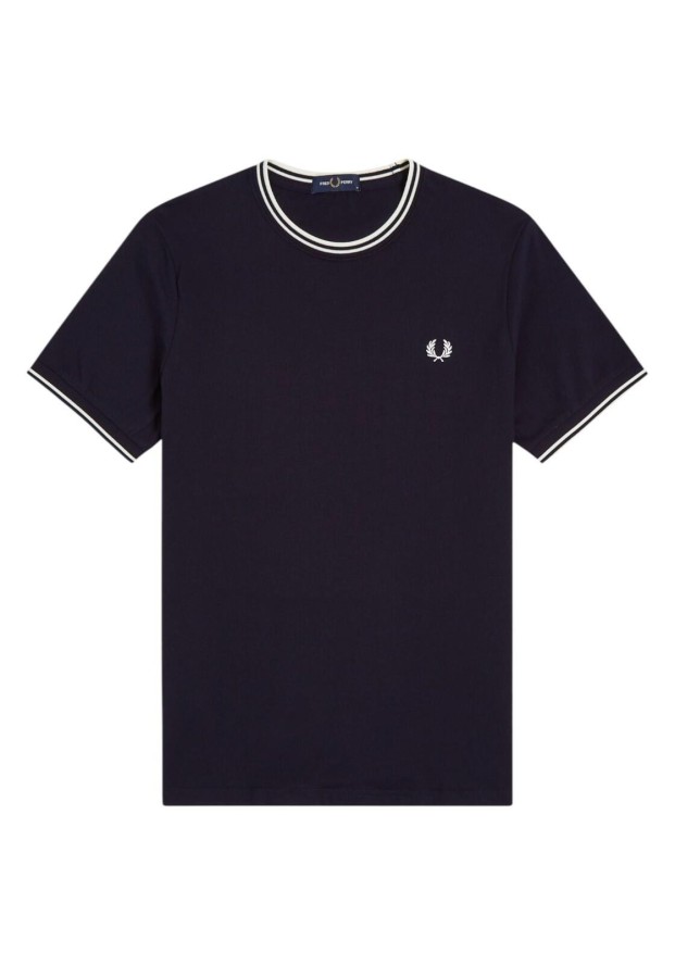 T-shirt z podwójnym paskiem Fred Perry