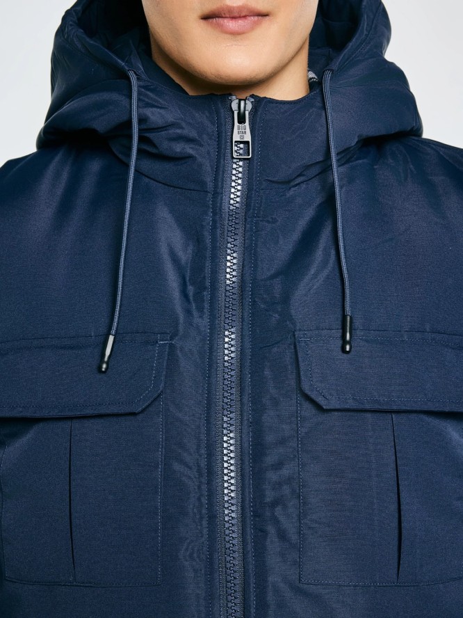 Kamizelka męska z kapturem granatowa Yves 403