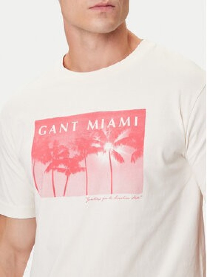 Gant T-Shirt 2003342 Écru Regular Fit