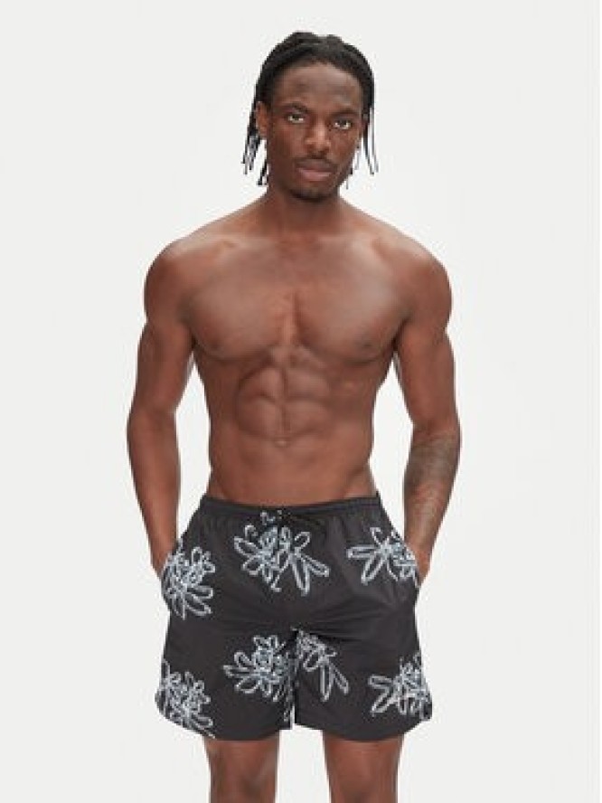 Filling Pieces Szorty kąpielowe Chrome 9141374 Czarny Regular Fit