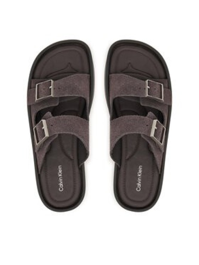 Calvin Klein Klapki Ergon Double Bar Sandal Su HM0HM02094 Brązowy