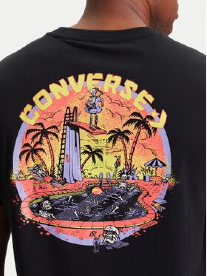 Converse T-Shirt Skeleton Party 10027726-A01 Czarny Regular Fit