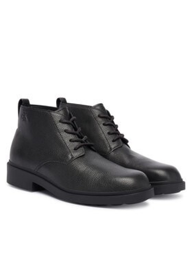 Calvin Klein Botki Dress Lug Desert Boot Lth YM0YM01427 Czarny