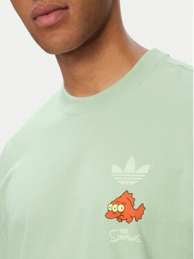 adidas T-Shirt Blinky Graphic LG5062 Zielony Oversize