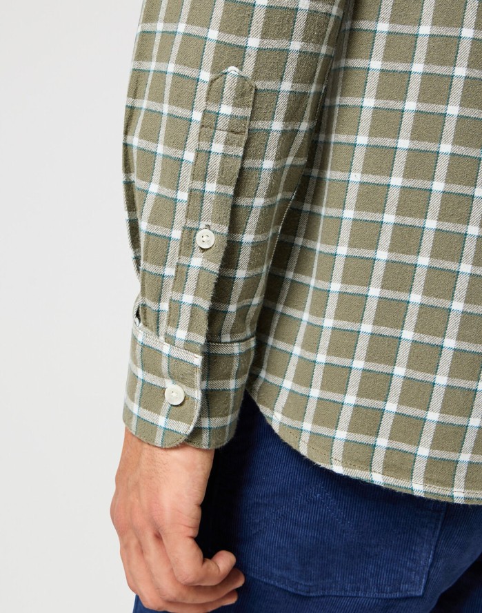 WRANGLER MĘSKA KOSZULA 1 PKT SHIRT DUSTY GREEN 112356770 W5X2017359