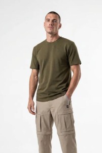 Koszulka outdoor z wełny merino - Męska - SOLX - Oliwkowozielona