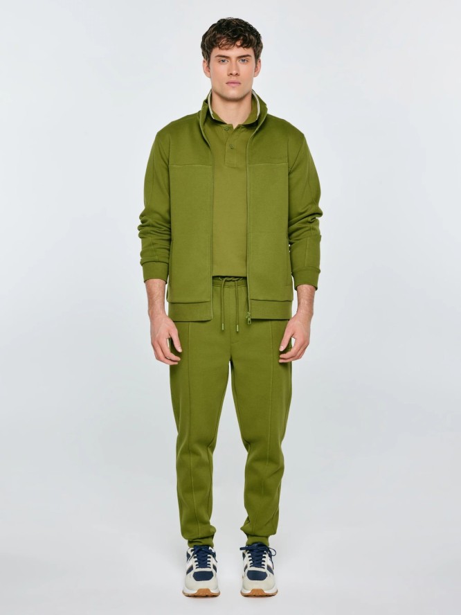 bluza męska rozpinana ze stójką zielona wlador 301