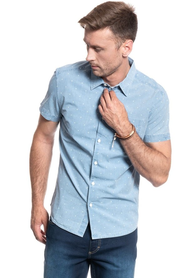WRANGLER SS 1 PKT SHIRT CERULEAN BLUE W5L56GXVT 112130199