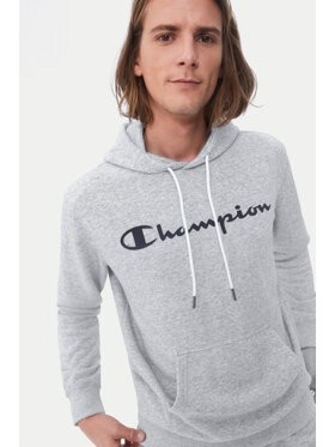 Champion Bluza Script Logo 217142 Szary Comfort Fit