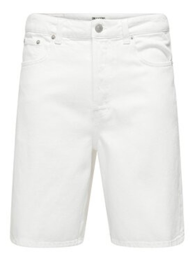 Only & Sons Szorty jeansowe Fade 22031662 Biały Loose Fit