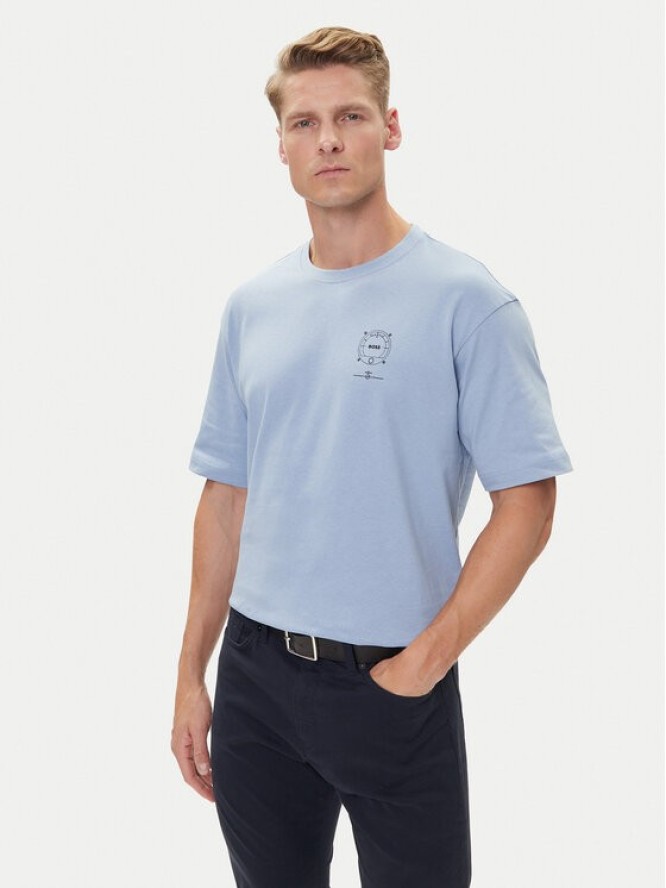BOSS T-Shirt Te_Voyage 50546370 Niebieski Relaxed Fit