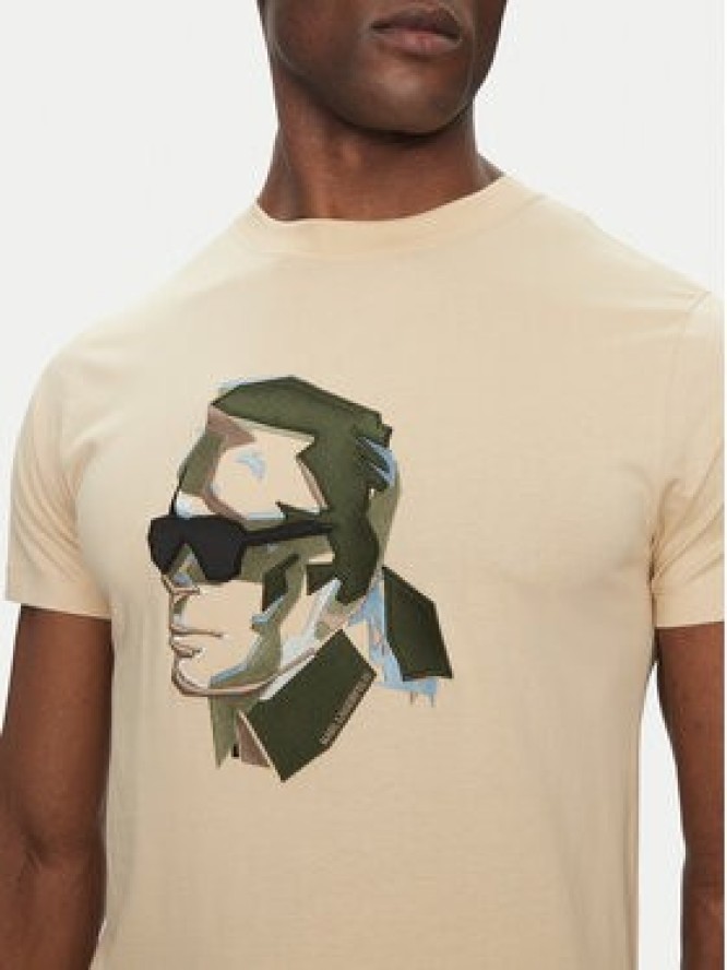 KARL LAGERFELD T-Shirt 755067 552241 Beżowy Regular Fit