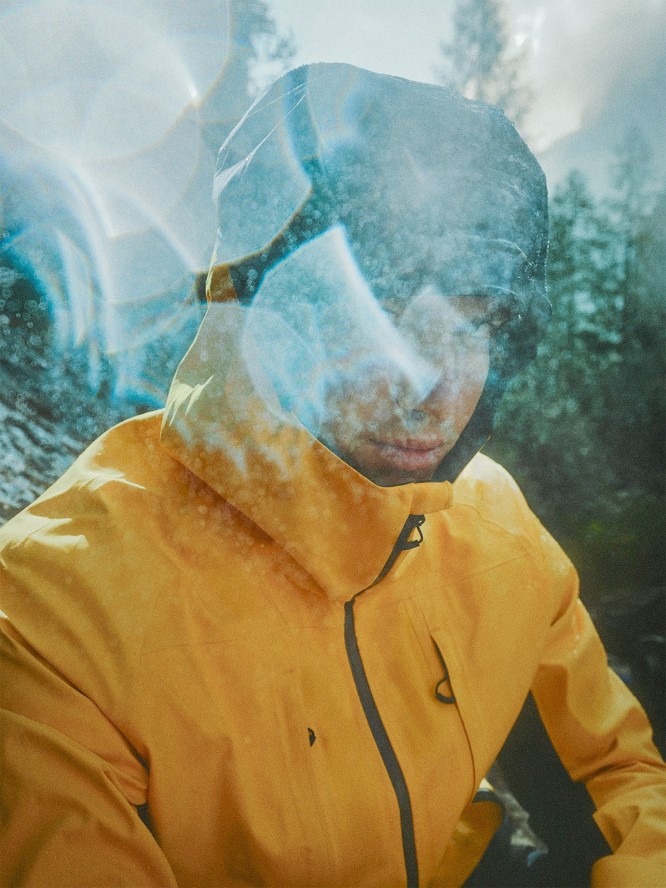 4F Kurtka trekkingowa przeciwdeszczowa membrana 20000+ męska - żółta S