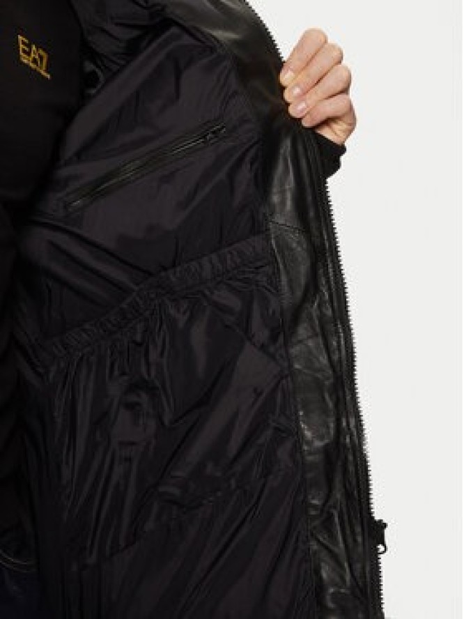 Serge Pariente Kurtka skórzana Vibes Czarny Regular Fit