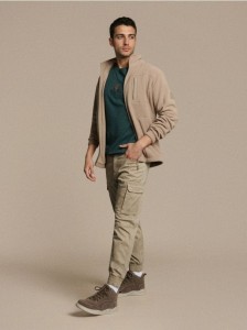 Spodnie cargo - beżowy