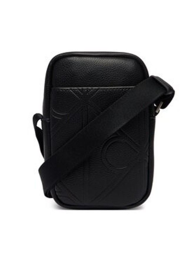 Calvin Klein Saszetka Emblem Aop Emboss Slim Reporter LV04D3371G Czarny