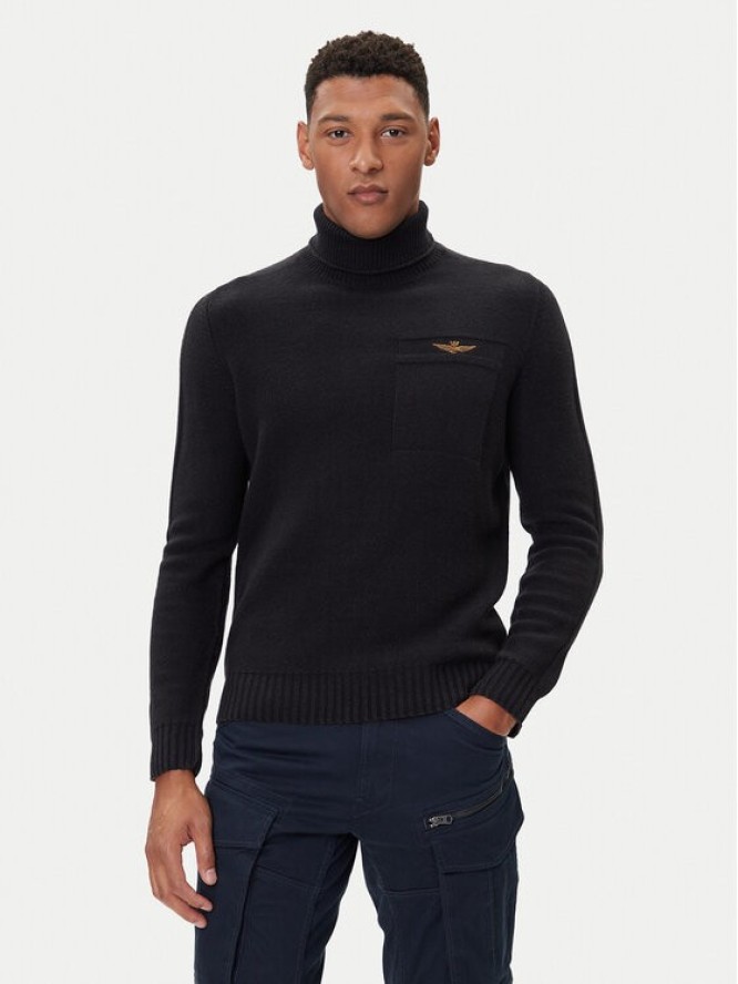 Aeronautica Militare Golf 252MA1587UL00904 Czarny Regular Fit