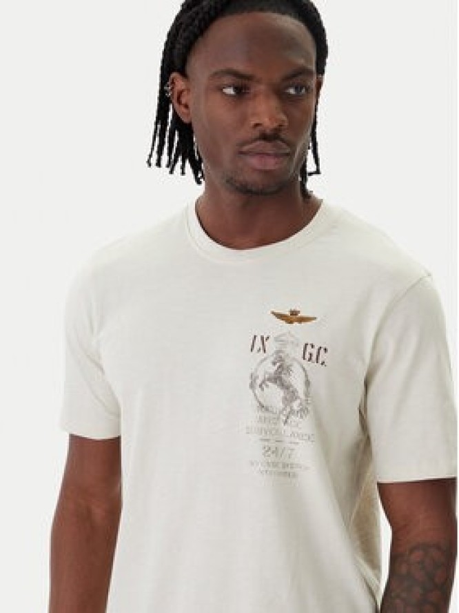 Aeronautica Militare T-Shirt 261TS2543UJ00686 Beżowy Regular Fit