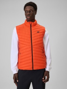 4F Bezrękawnik z wypełnieniem syntetycznym męski - pomarańczowy S