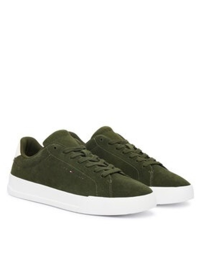 Tommy Hilfiger Sneakersy Th Court Core Suede FM0FM05716 Zielony
