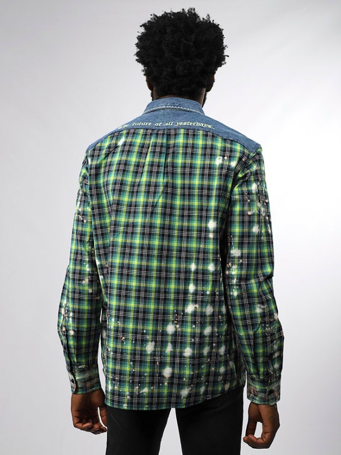 Diesel Clothes Koszula w kolorze zielono-czarnym rozmiar: XS