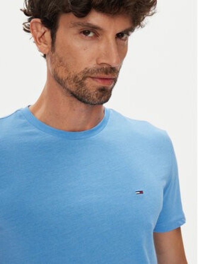 Tommy Jeans T-Shirt Jaspe DM0DM20363 Niebieski Slim Fit