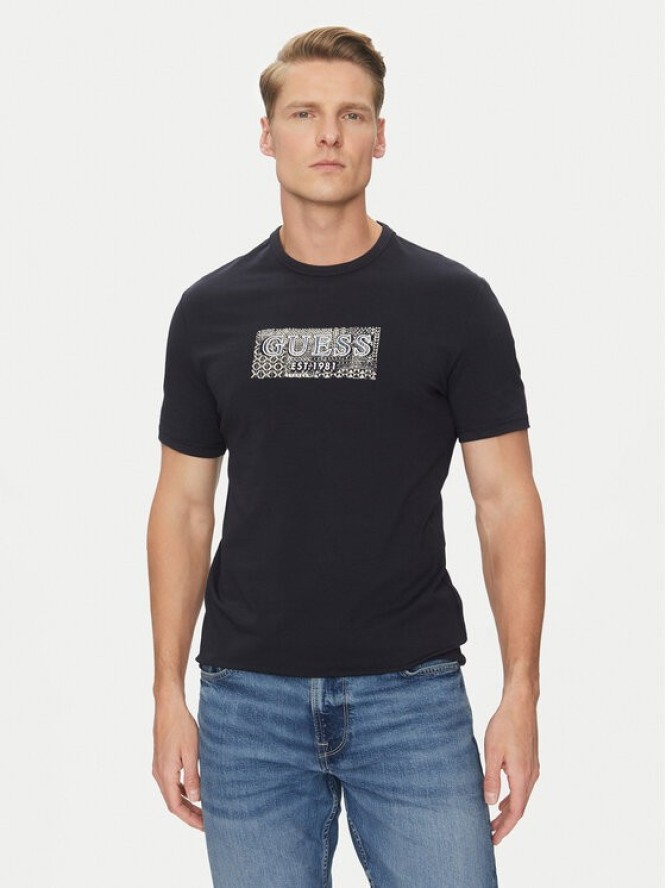 Guess T-Shirt M5GI19 J1314 Granatowy Regular Fit