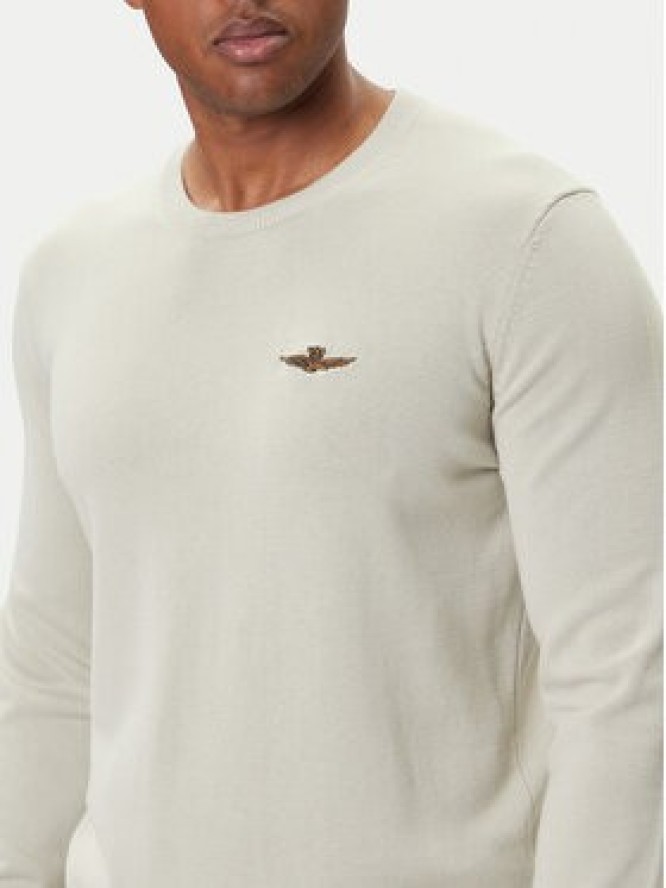 Aeronautica Militare Sweter 252MA1611UL00506 Beżowy Regular Fit