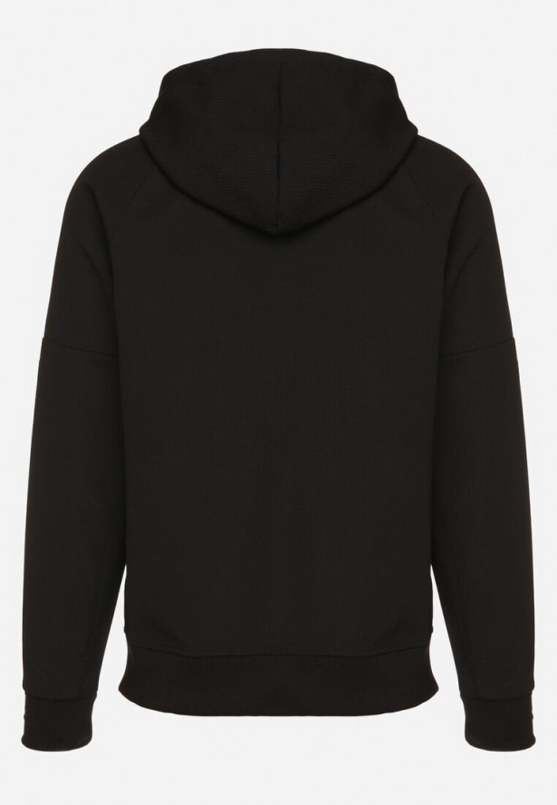 Czarna Bluza z Kapturem z Ozdobną Aplikacją Napolene