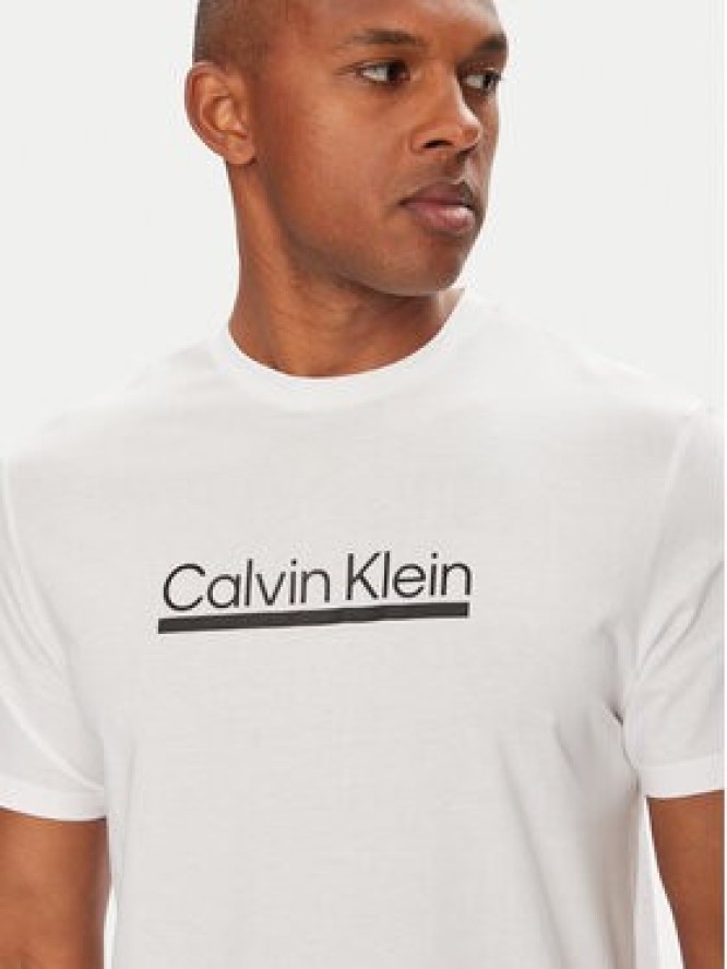 Calvin Klein T-Shirt Outline Tape Graphic LV04RC852G Biały Regular Fit