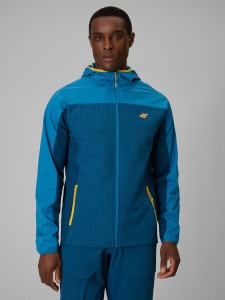 4F Bluza trekkingowa regular z kapturem męska - niebieska XXL