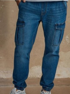 Spodnie jogger cargo - niebieski