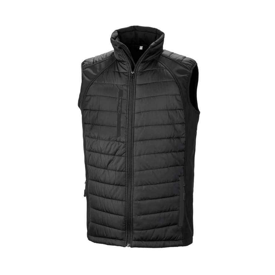 Kamizelka softshell z recyklingu Result black compass