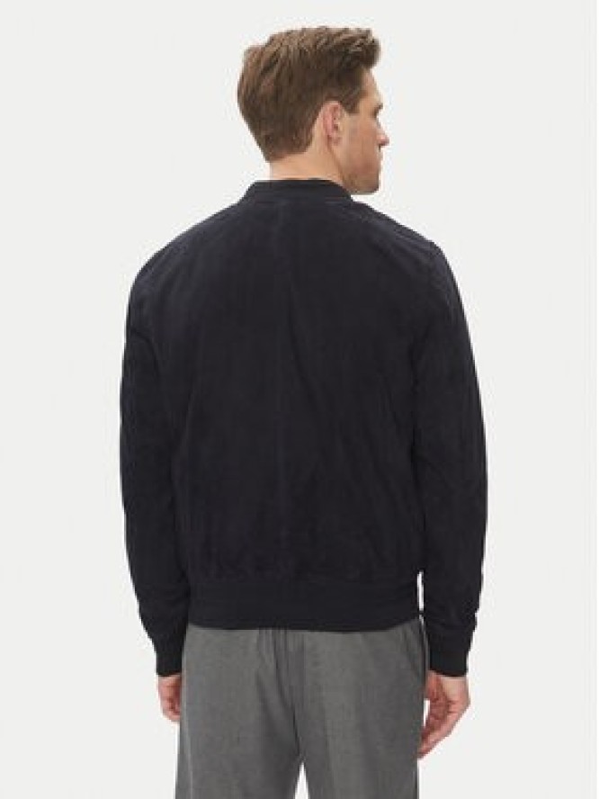 Serge Pariente Kurtka skórzana M888 Granatowy Regular Fit