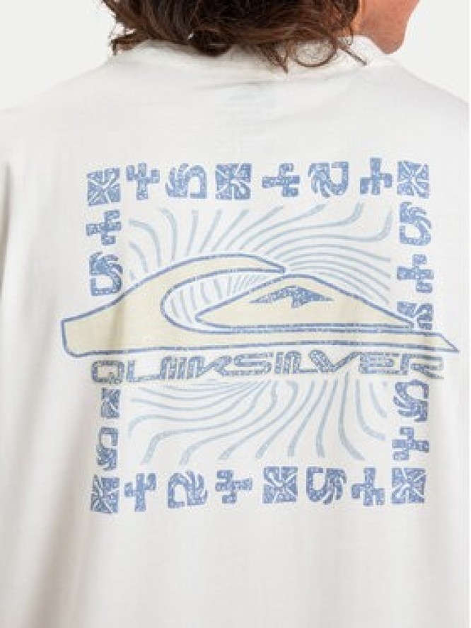 Quiksilver T-Shirt Evo Border Lines EQYZT08191 Biały Regular Fit