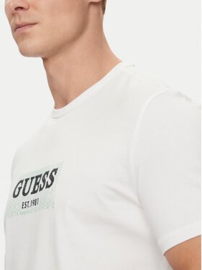 Guess T-Shirt M5GI19 J1314 Biały Slim Fit