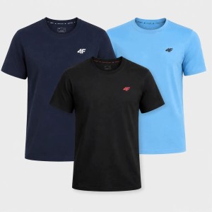 KOMPLET KOSZULEK MĘSKICH 4F ZESTAW 3PAK NA CO DZIEŃ T-SHIRT SPORTOWY