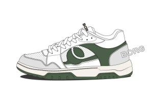 bjorn_borg OLLIE WB buty tenisowe biały - oliwkowy – WHITE - OLIVE