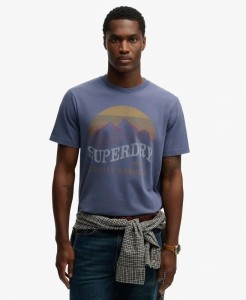 superdry Outdoors Mountain Relaxed T-Shirt z bawełny organicznej – SOFT NAVY