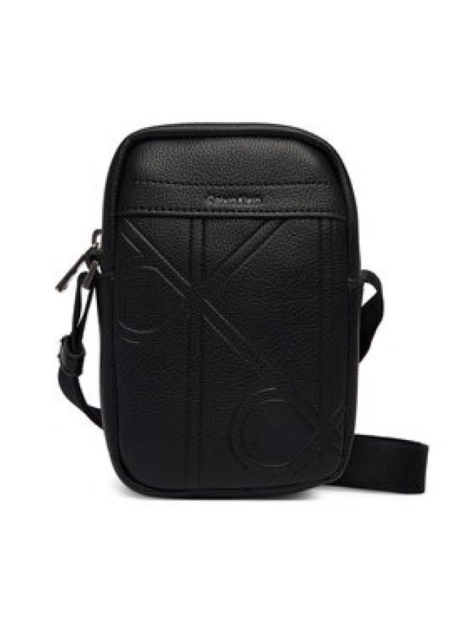 Calvin Klein Saszetka Emblem Aop Emboss Slim Reporter LV04D3371G Czarny